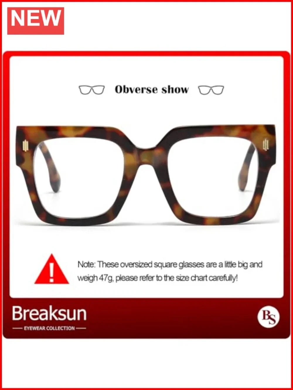 Oversized Square Blue Light Blocking Glasses for Men Women Computer Eyeglasses